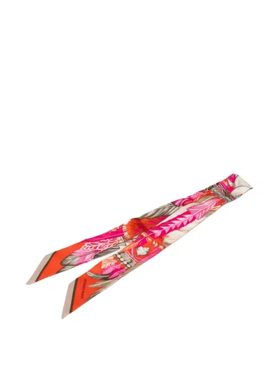 Pre-owned Hermes 2010-2025 La Danse Pacifique Silk Twilly Scarf Scarves In Red