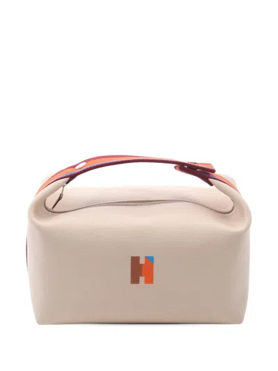 Pre-owned Hermes 2010-2025 Large Toile Bride A Brac Case Handbag In Brown