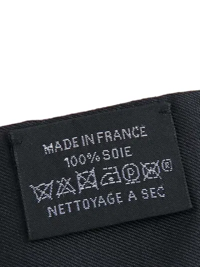 Pre-owned Hermes 2010-2025 Tea Time Silk Twilly Scarf Scarves In Black