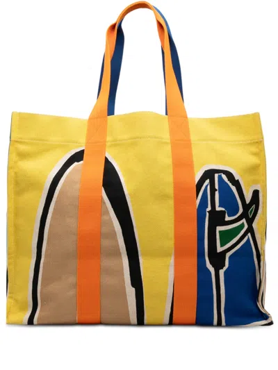 Pre-owned Hermes 2010-2025 Toile 3 Surfs Beach Bag Tote Bag In Multi