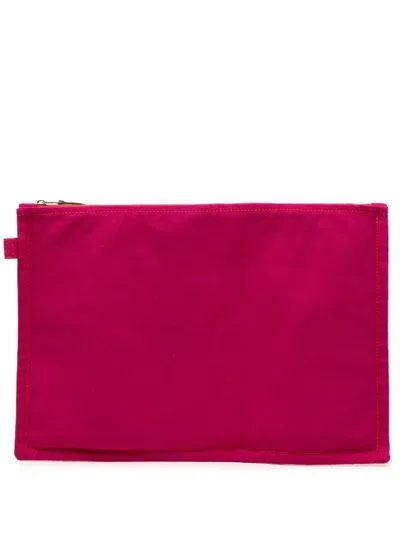 Pre-owned Hermes 2010-2025 Toile Bora Bora Gm Pouch In Pink