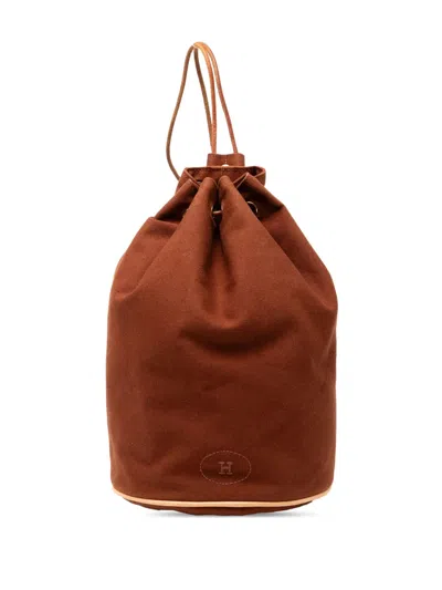 Pre-owned Hermes 2010-2025 Toile Polochon Mimile Backpack