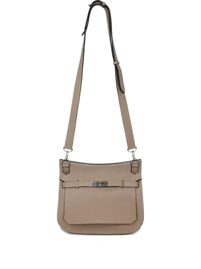 Pre-owned Hermes 2010 28 Jypsiere Taurillon Clemence Shoulder Bag In Neutral