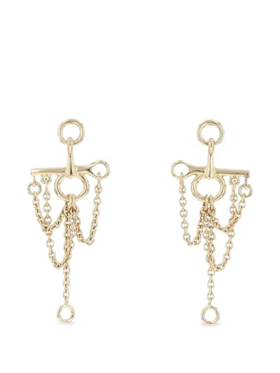 Pre-owned Hermes 2010 Amazone Chain Earrings In Gold