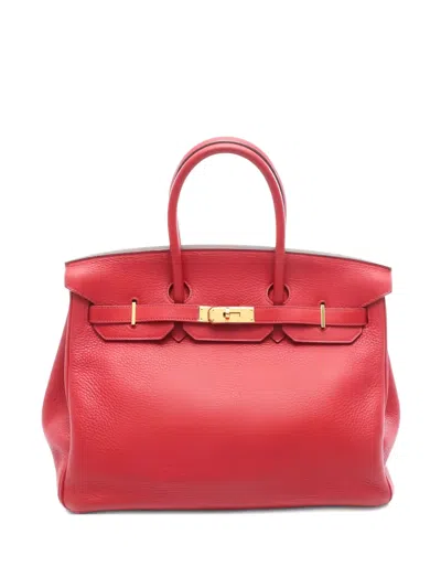 Pre-owned Hermes 2010 Birkin 35 Clemence Tote Bag In Red
