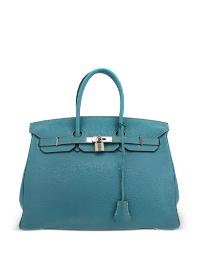 Pre-owned Hermes 2010 Birkin 35 Handbag In Blue