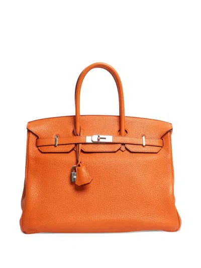 Pre-owned Hermes 2010 Birkin 35 Leather Tote Bag In Orange
