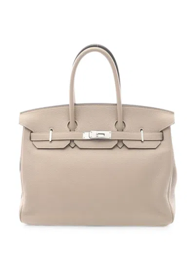 Pre-owned Hermes 2010 Birkin 35 Togo Leather Tote Bag In Neutral