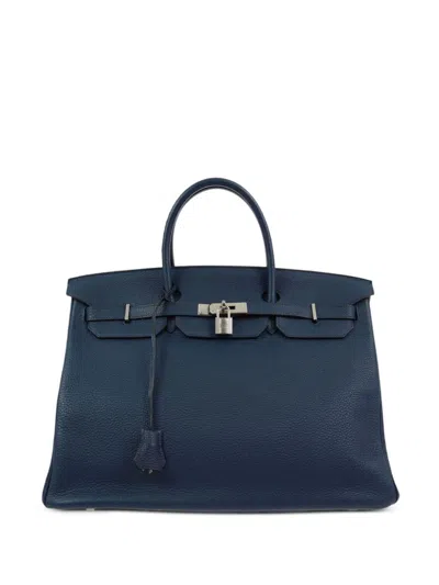 Pre-owned Hermes 2010 Birkin 40 Handbag In Blue