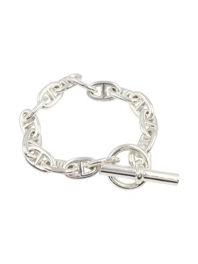 Pre-owned Hermes 2010's Chaîne D'ancre Mm Link Bracelet In Silver
