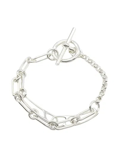 Pre-owned Hermes 2010 Chaine D'ancre Punk Toggle Bracelet In Silver