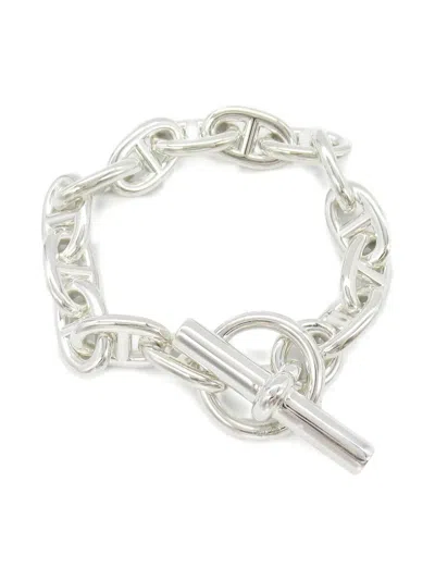 Pre-owned Hermes 2010 Chaine Dunkle Bracelet In Silver