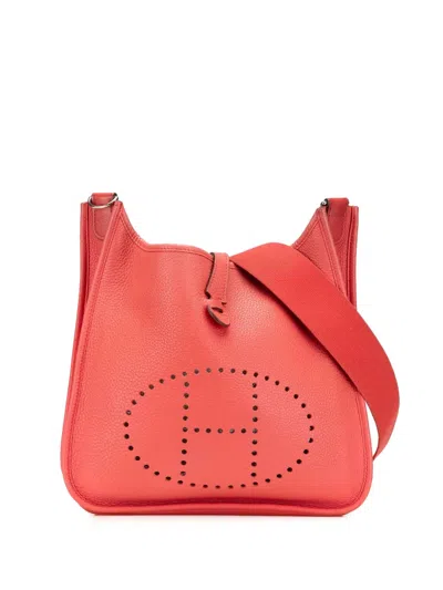 Pre-owned Hermes 2010 Clemence Evelyne I Pm Crossbody Bag In Red
