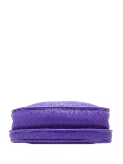 Pre-owned Hermes 2010 Clemence Evelyne Iii Pm Crossbody Bag In Purple