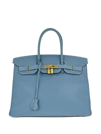 Pre-owned Hermes 2010 Epsom Birkin 35 Tote Bag In Blue