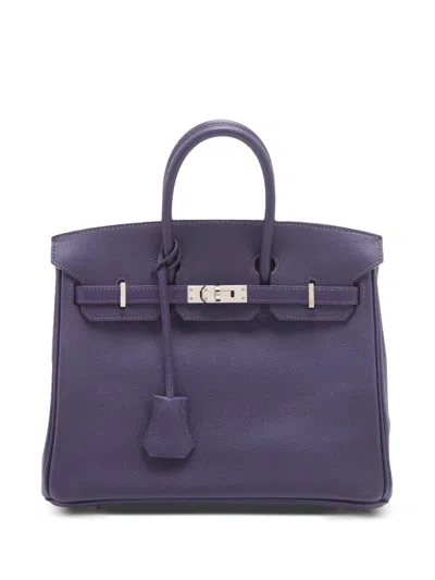 Pre-owned Hermes 2010 Epsom Birkin Retourne 25 Handbag In Purple
