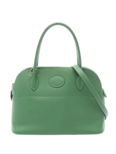 Pre-owned Hermes 2010 Epsom Bolide 27 Satchel In Green
