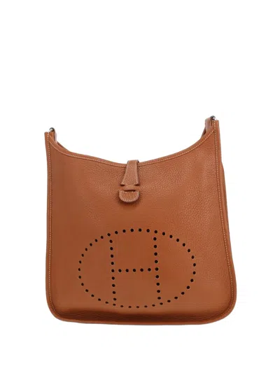 Pre-owned Hermes 2010 Evelyne Iii Handbag In Brown