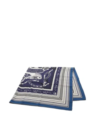 Pre-owned Hermes 2010 Festival Des Amazones 140 Scarf In Blue