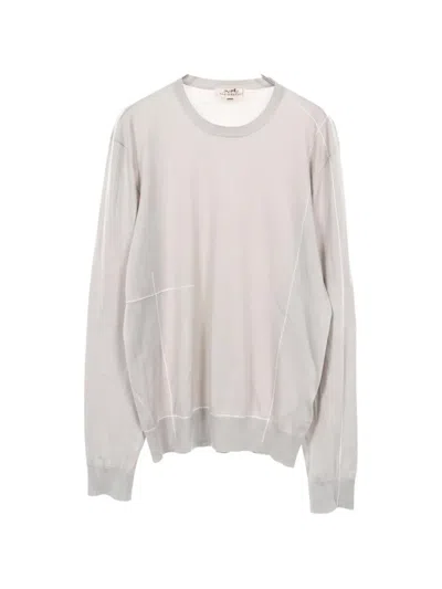 Pre-owned Hermes 2010 Fine-knit Jumper In Gray