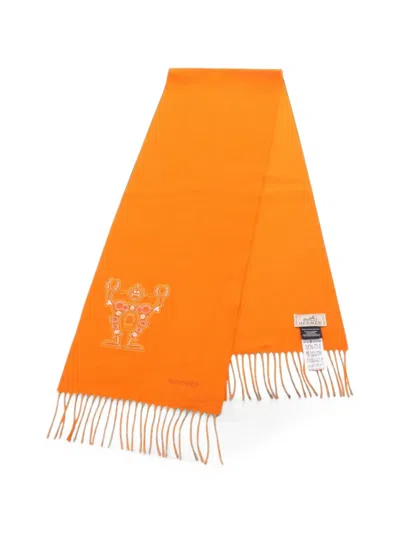Pre-owned Hermes 2010 Hello Mr. Farrier Scarf In Orange
