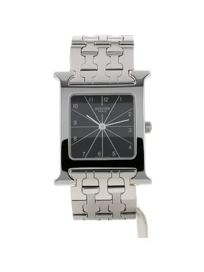 Pre-owned Hermes 2010's Heure H 25mm Watch In Black
