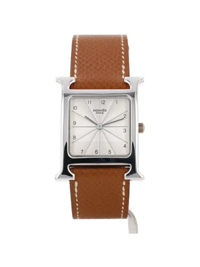 Pre-owned Hermes 2010's Heure H 35mm Watch In Silver