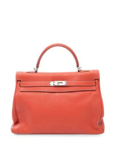 Pre-owned Hermes 2010 Kelly 35 Tote Bag In Orange