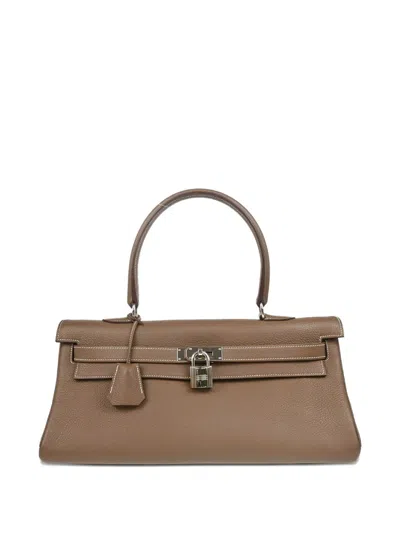 Pre-owned Hermes 2010 Kelly Leather Top-handle Bag In Brown