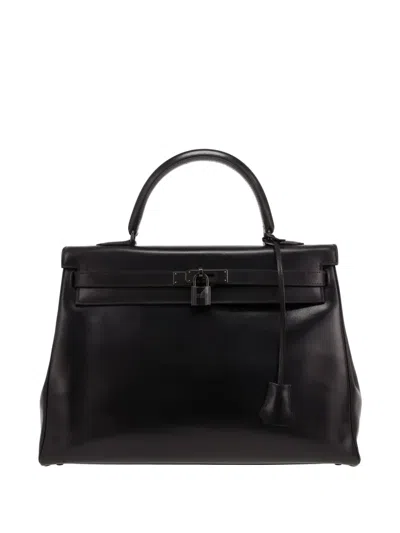 Pre-owned Hermes 2010 Kelly So Black Leather Handbag