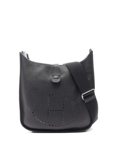 Pre-owned Hermes 2010 Large Evelyn 3 Troyes Shoulder Bag In Black