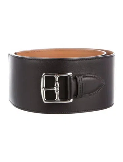 Pre-owned Hermes 2010 Leather Romy Belt Kit In Black