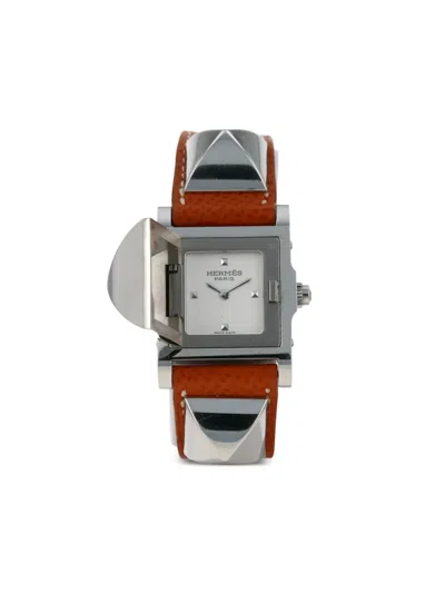 Pre-owned Hermes 2010  Médor 23mm In White