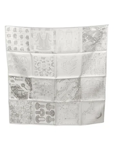 Pre-owned Hermes 2010 Robocabal 60 Scarf In Gray