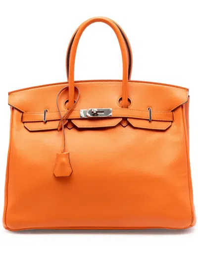 Pre-owned Hermes 2010 Swift Birkin Retourne 35 Handbag In Orange
