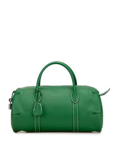 Pre-owned Hermes 2010 Swift Polochon 1925 30 Boston Bag In Green