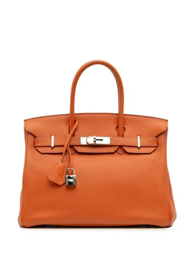 Pre-owned Hermes 2010 Togo Birkin Retourne 30 Handbag In Orange
