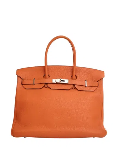 Pre-owned Hermes 2010 Togo Birkin Retourne 35 Handbag In Orange