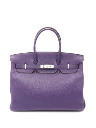 Pre-owned Hermes 2010 Togo Birkin Retourne 35 Handbag In Purple