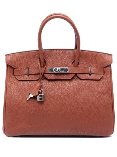 Pre-owned Hermes 2010 Togo Birkin Retourne 35 Handbag In Red