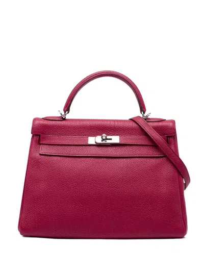 Pre-owned Hermes 2010 Togo Kelly Ii Retourne 32 Satchel In Red