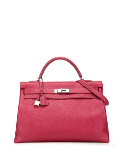 Pre-owned Hermes 2010 Togo Kelly Ii Retourne 40 Satchel In Red