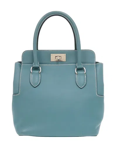Pre-owned Hermes 2010 Veau Swift Toolbox 20 Handbag In Blue