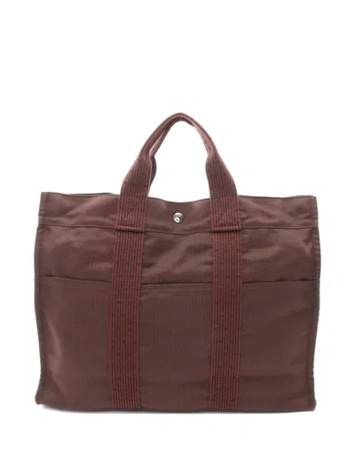 Pre-owned Hermes 2010 Yale Line Mm Handbag In Brown