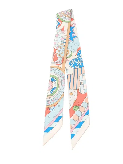 Pre-owned Hermes 2010-2025 Les Murmures De La Foret Silk Twilly Scarf Scarves In White