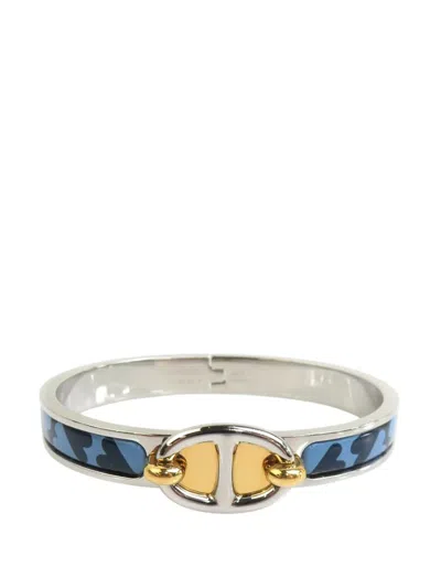 Pre-owned Hermes 2010-2026 Enamel Mini Clic Chaine D Ancre Bracelet Pm Costume Bracelet In Blue