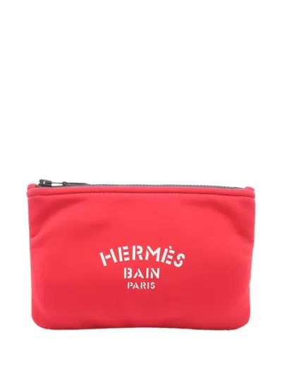 Pre-owned Hermes 2010-2026 Neobain Pm Pouch In Red