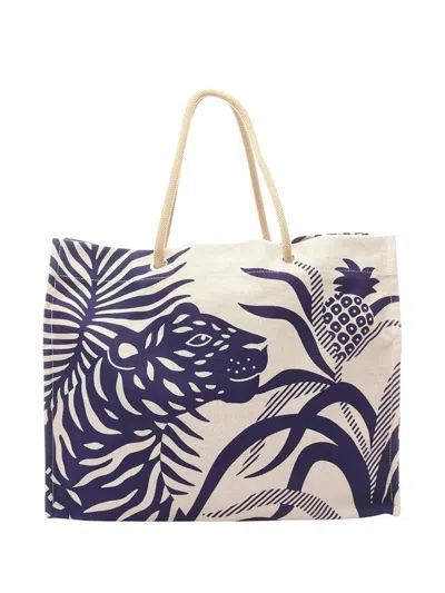 Pre-owned Hermes 2010-2026 Teagle A Lananas Tote Bag In White