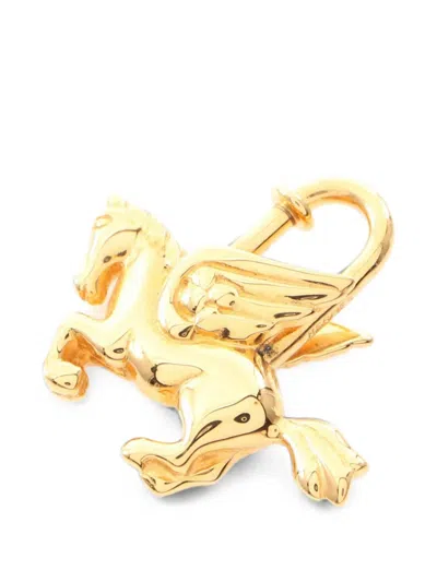 Pre-owned Hermes 2010s 1993 Cadena Pegasus Bag Charm In Gold