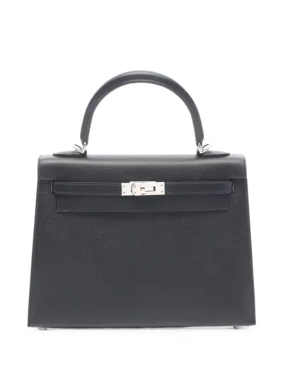Hermes 2010s 25 Kelly Tote Bag In Gray